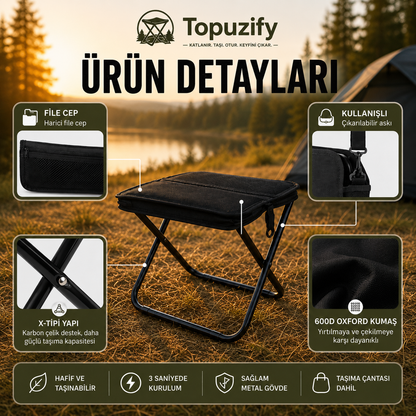 Topuzify CampSeat Katlanabilir Kamp Taburesi